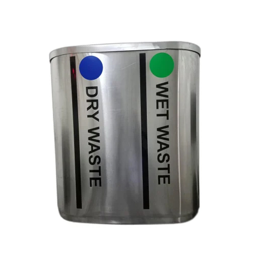 Stainless Steel Duo Dustbin Designed for Waste Segregation