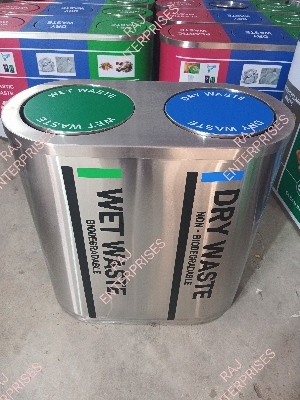 Stainless Steel Duo Dustbin 120 ltr,