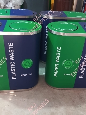 Stainless Steel 2 in 1 Dustbin