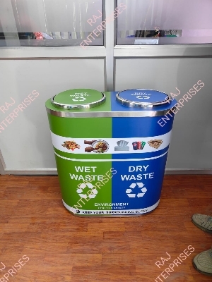 Stainless Steel Duo Dustbin