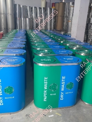 Stainless Steel Duo Recycle Bin
