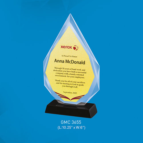 Xerox Diamond cut Crystal Trophy