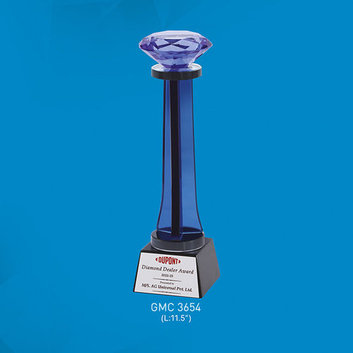 Diamond pillar crystal trophy