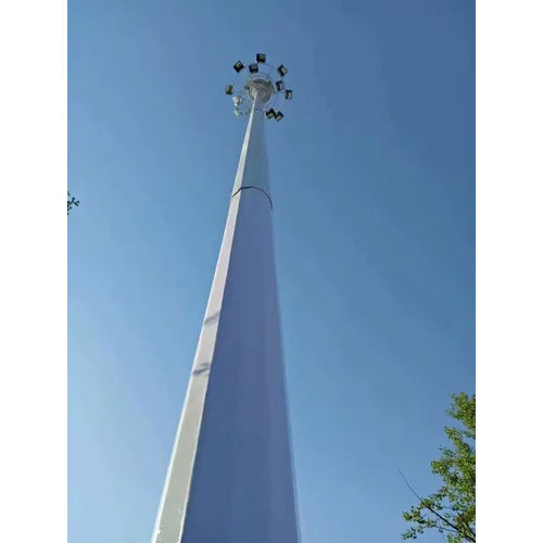 12 Meter High Mast Lighting Pole - Color: White