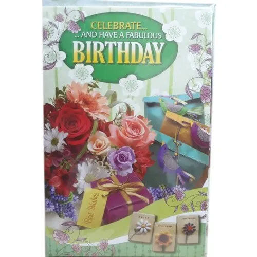 Floral Printed Birthday Greeting Card