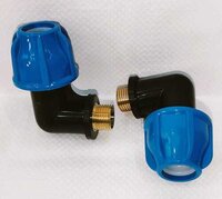 Compression Fitting Mte (male Threaded Elbow) - Ppcp, 1/2 Inch, Black & Blue | Socket Joint, Surface Finish Threaded, Bs 1139 Standard