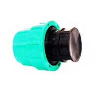 Pp Compression End Cap Fitting - Polypropylene 1/2 Inch Green With Black End, Push Fit Connection, 16 Mpa Pressure