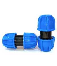 Pp Compression Couplers - High-density Pp, 1/2 Inch, Blue | Compression Fit, 16 Kg Pressure Rating