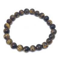 Tiger Eye Bracelet - Polished Beaded Stones, Unisex Modern Design | Promotes Courage, Strength, Confidence, Adjustable Fit