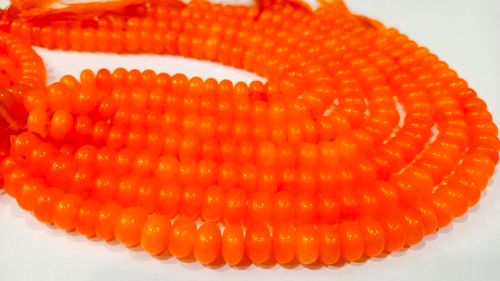 Natural Orange Chalcedony Rondelle Plain 8mm Beads Sold per Strand 8 inches Long