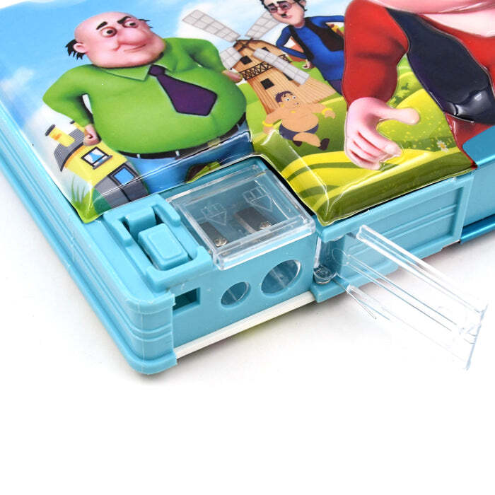PLASTIC DOUBLE DECK PENCIL CASE WITH 2 COMPARTMENTS COMPASS BOX