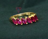 925 Sterling Silver Pink Cubic Zircon Gemstone Gold Plated Ring