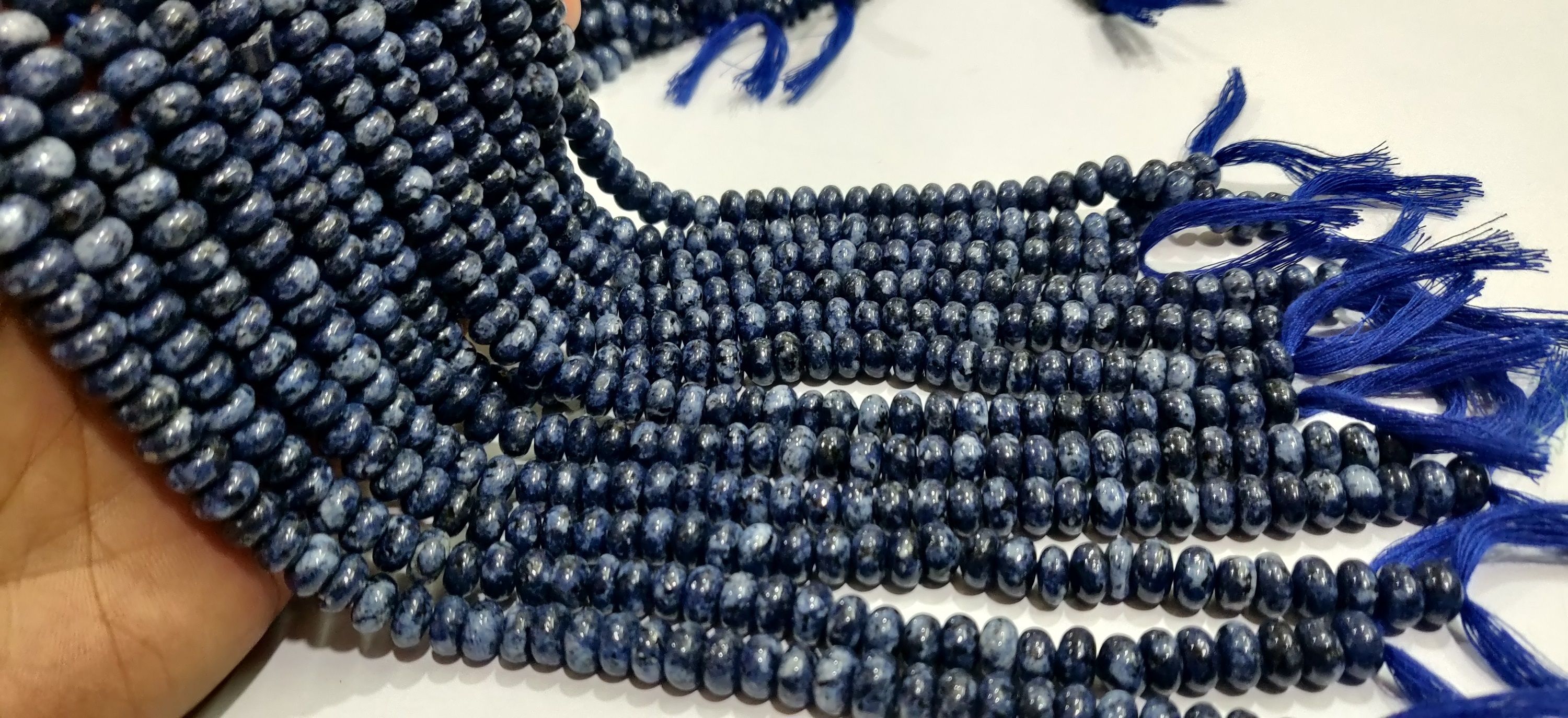 Natural Sodalite Rondelle Plain 8mm Beads Sold Per Strand 8 Inches Long