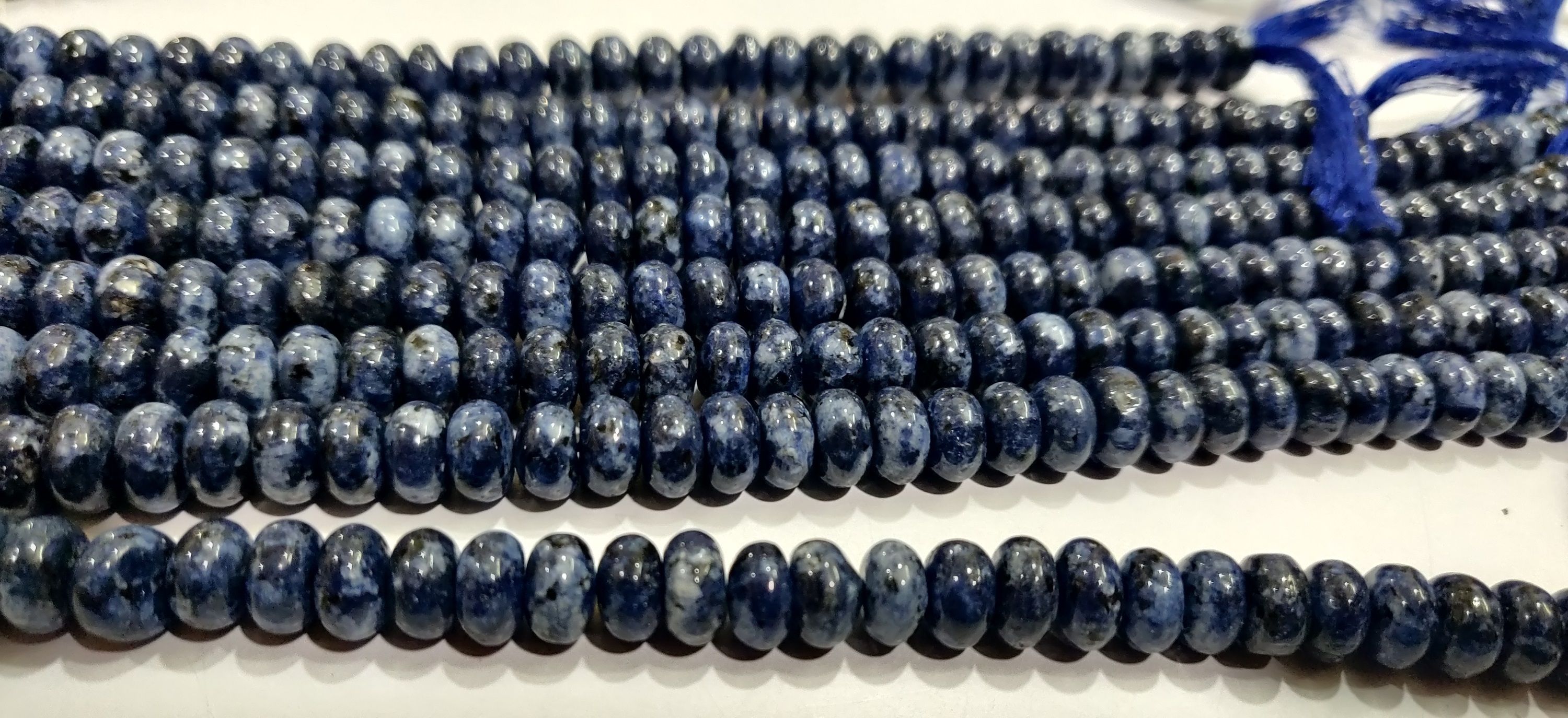 Natural Sodalite Rondelle Plain 8mm Beads Sold Per Strand 8 Inches Long