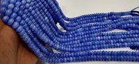 Natural Blue Sapphire Quartz Rondelle Plain 8mm Beads Sold Per Strand 8'' Long