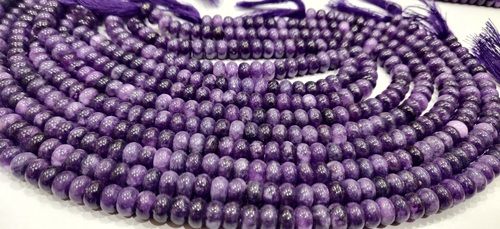 Natural Charoite Quartz Rondelle Plain 8mm Beads Sold Per Strand 8'' Long