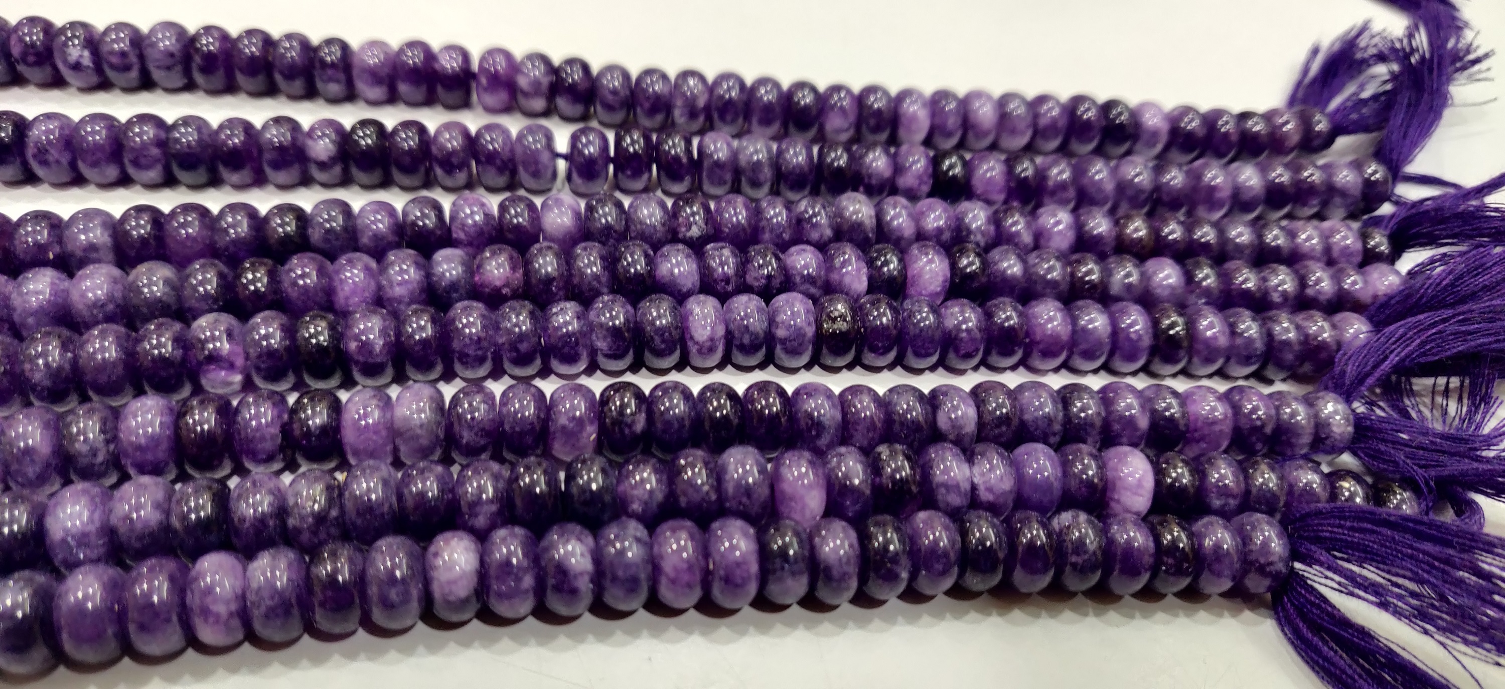 Natural Charoite Quartz Rondelle Plain 8mm Beads Sold Per Strand 8'' Long