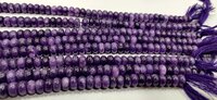 Natural Charoite Quartz Rondelle Plain 8mm Beads Sold Per Strand 8'' Long