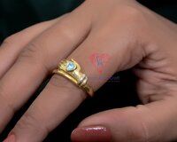 925 Sterling Silver Antique Hug Design Gold Plated Ring