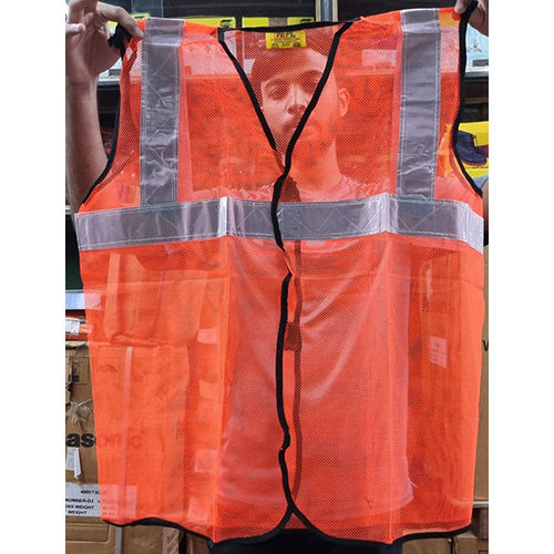 Polyester Orange Reflective Safety Jacket