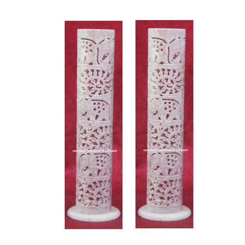 Top Quality Soapstone Hand Carved Jali Work Incense Tower