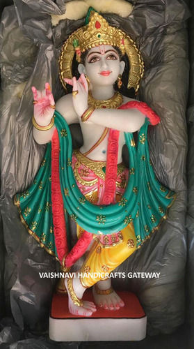 Latest Production Vietnam Marble Krishna With Playing Flute Statue