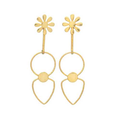 golden dangle earring set for woman