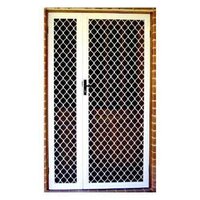 Aluminium Door Security Grill - Color: White