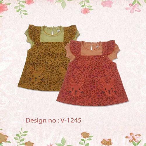 Kids Cotton Frock - Modern Style, Customized Sizes, Printed Pattern | Quick Dry, Washable, Perfect Summer Attire for Girls