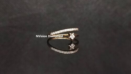 Rose Gold Natural Diamond Galaxy Star Ring.