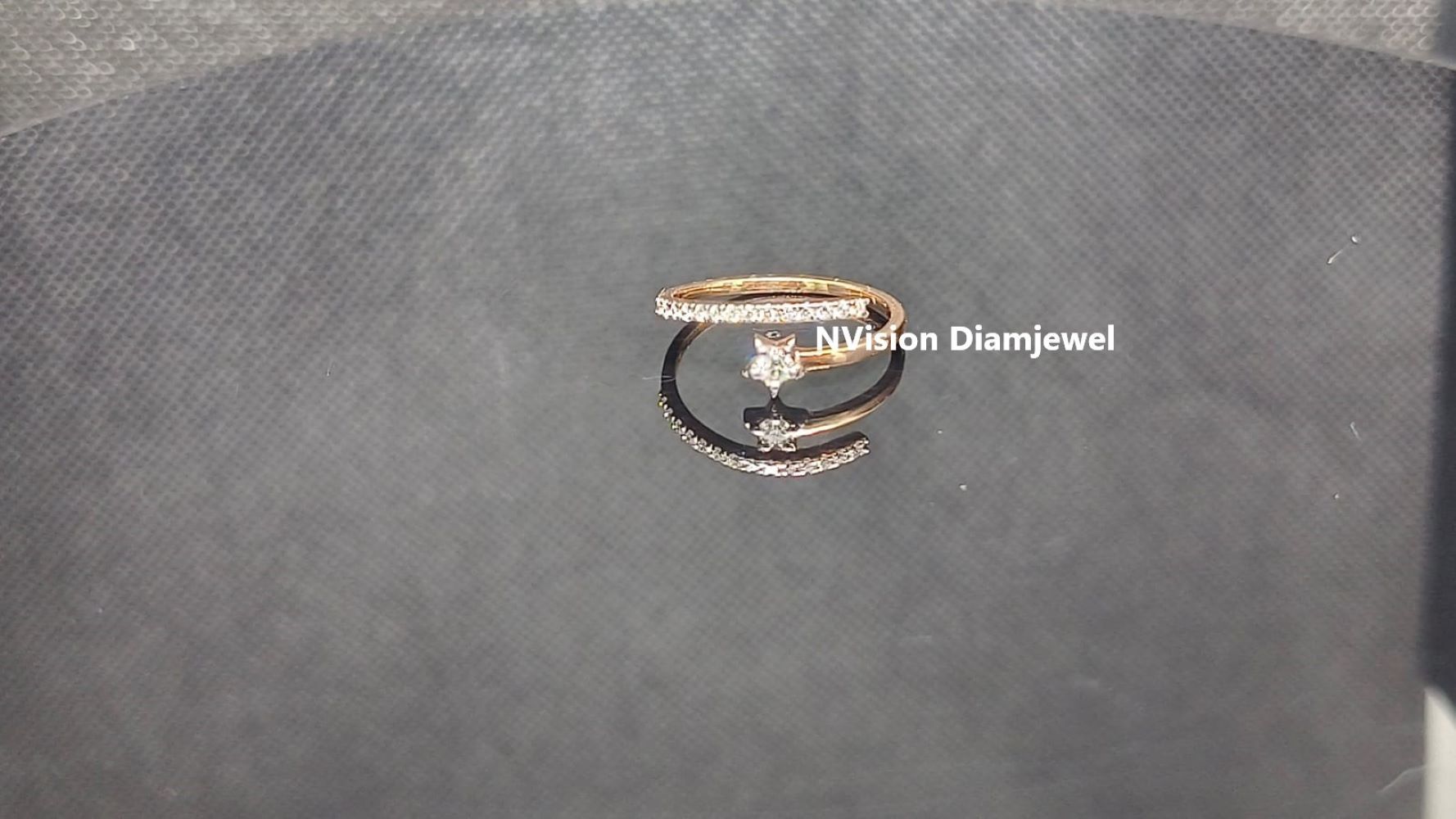 Rose Gold Natural Diamond Galaxy Star Ring.