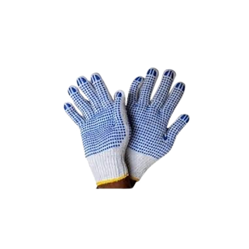 Full Finger Cotton Knitted Dotted Gloves