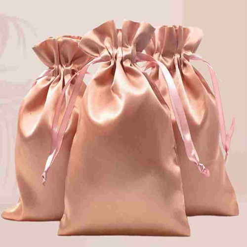 Peach Color Satin Bags