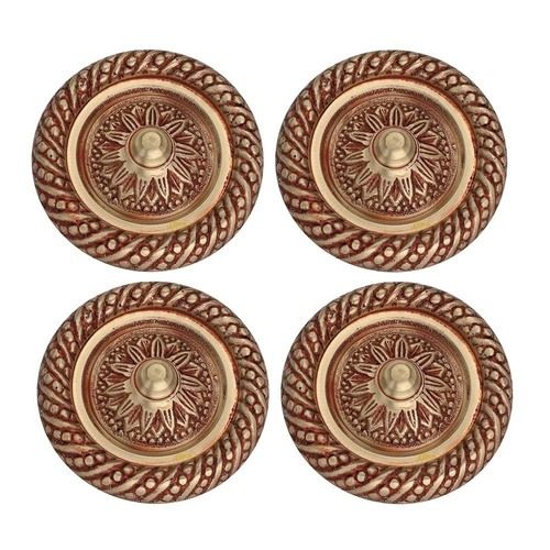 Chitra Brass Decorative Apec Door Dooms - Pack of 4 (Brush Golden Copper, 50 MM)