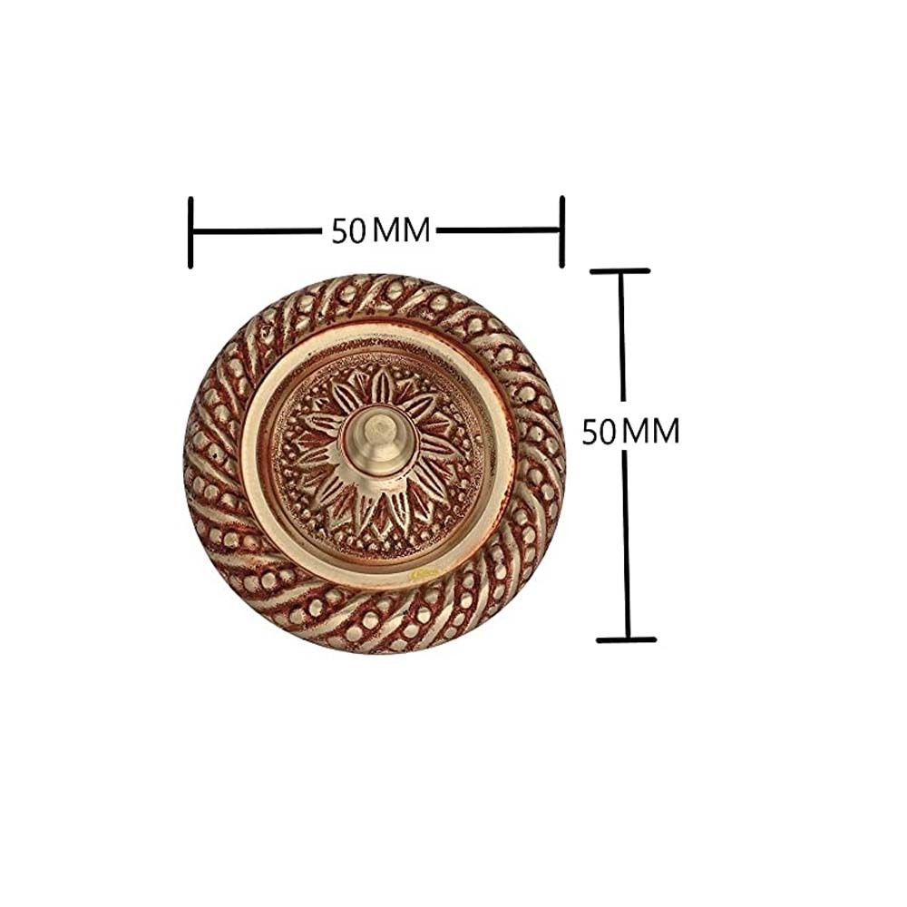 Chitra Brass Decorative Apec Door Dooms - Pack of 4 (Brush Golden Copper, 50 MM)