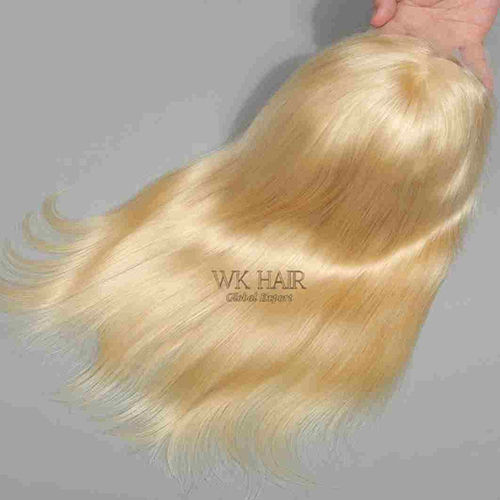 Human Hair Golden Color Straight Wig