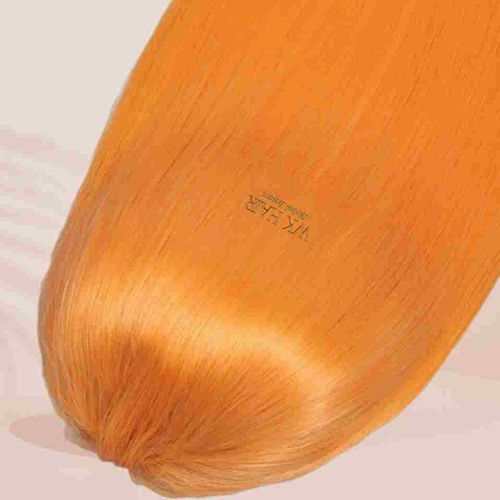 Synthetic Hair Orange Color Straight Wigs