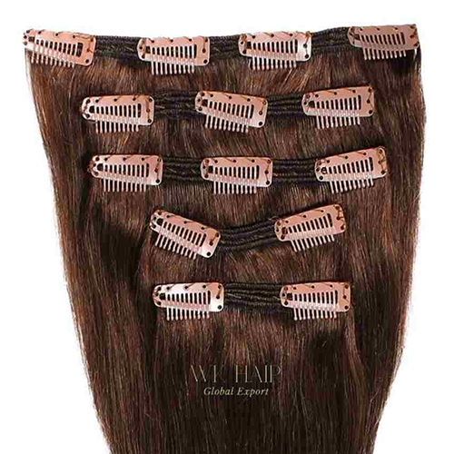 Clip In Hair Extensions - Customized Human Hair & High-Quality Artificial Hair | Straight Style, Easy Clip-In, Warranty Included