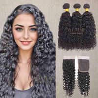 Black Weft Hair Extensions - Artificial Hair, Curly Style, Customized Human Hair Type , Gorgeous Black Color with Warranty