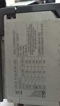 ABB XT4H 250 (CCAA041527) CIRCUIT BREAKER