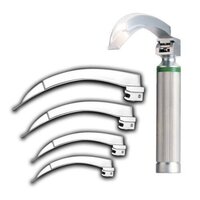 Fiber Optic Laryngoscope - Stainless Steel, Lightweight, Silver | Interchangeable Blades, Led Illumination, Manual Operation, Portable
