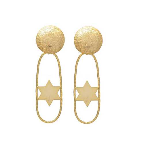 gold plated drop star earring set