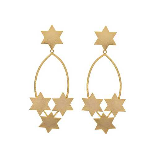 gold plated stars drop earring set