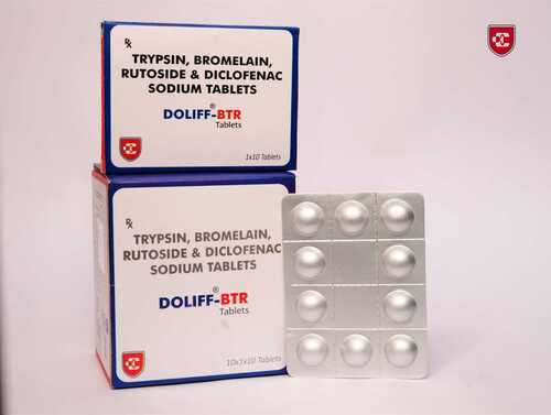 Diclofenac Sodium 50 + Bromelain 90 + Trypsin 48 + Rutoside 100