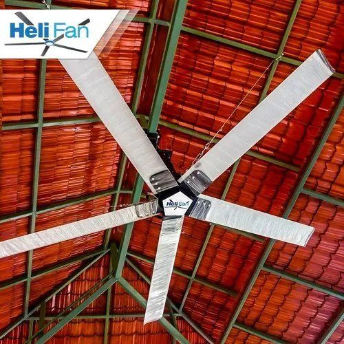 White Helifan Hvls Fan Gearless Pmsm With Single Phase Bldc Motor