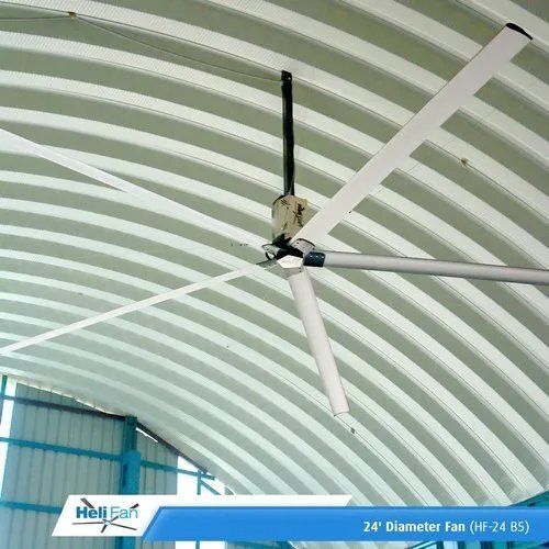 White Trussless Hvls Application Fans For Trussless Roofing System