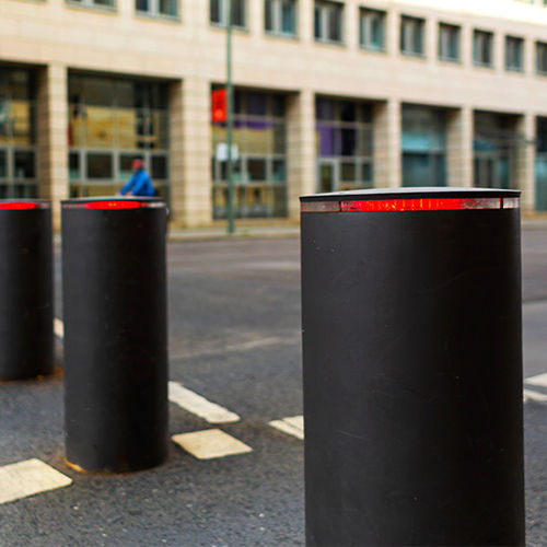 Automatic Outdoor Bollards - Color: Silver