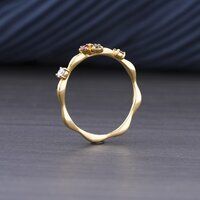 BEAUTIFUL LADIES RING 18KT YELLOW GOLD 0.2ct Lab Grown Diamonds