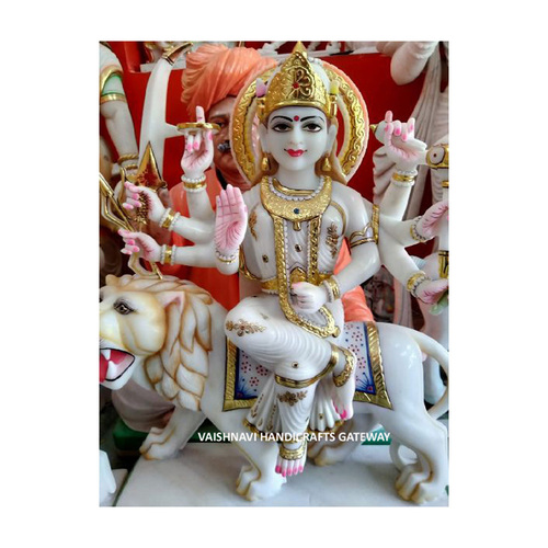 Latest Production Pure Marble Maa Sherawali Mata Statue