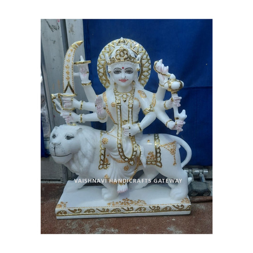 Indian Art Work Marble Goddess Durga Mata Statue For Home Temple